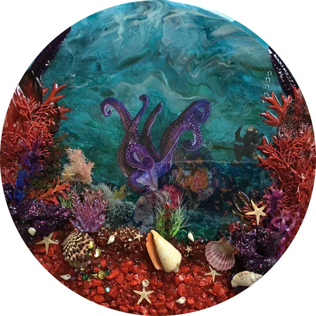 Painting of Octopuses Treasure