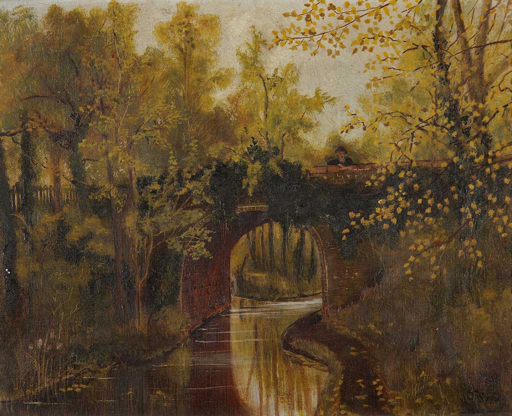 Painting of Spragg, Old Canal Bridge, Salwarpe, Worcestershire, 1898