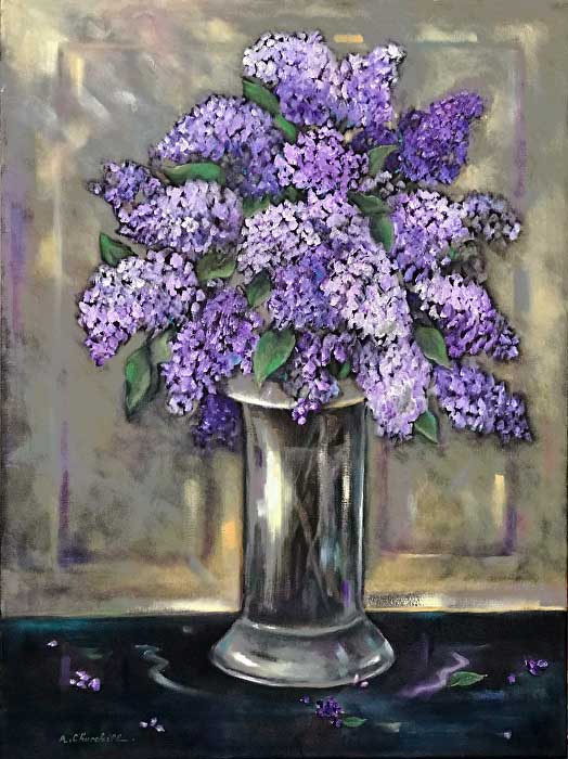 Painting of Lockdwon Lilacs