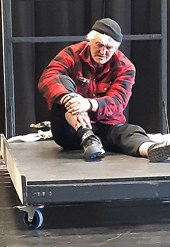 Photo from Rehearsal - Adam, homeless for 11 years, credit Caitlin Morgan