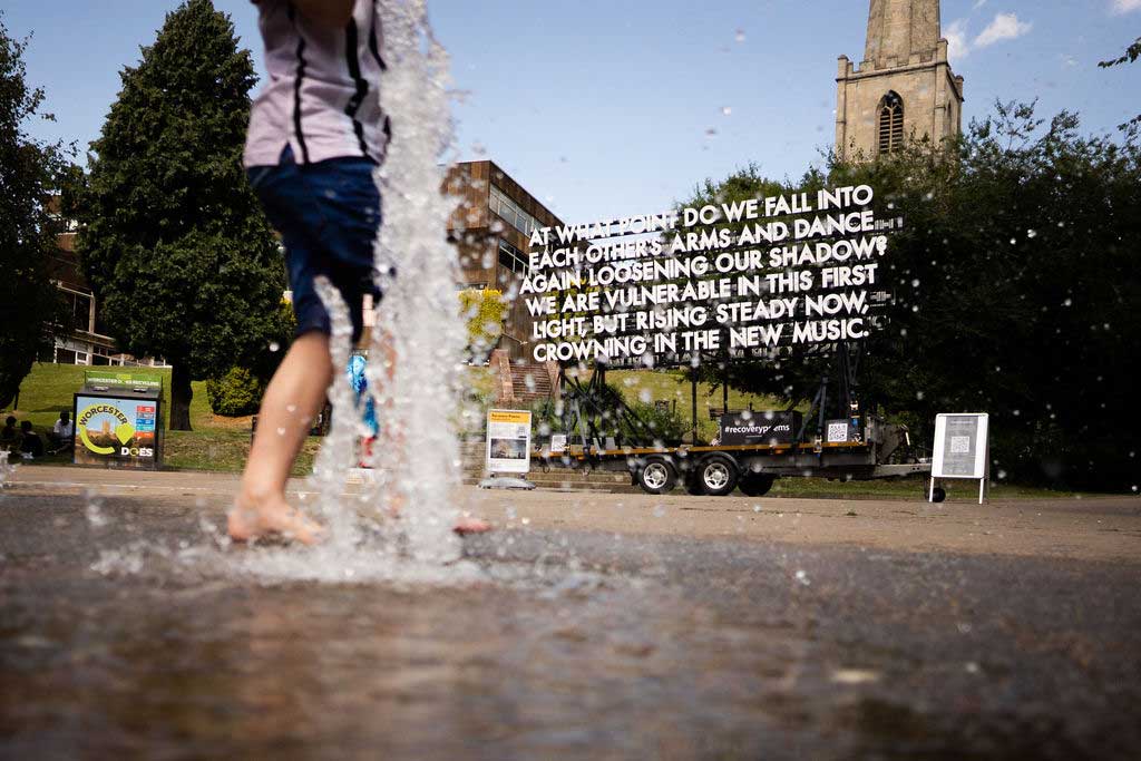Photo of Recovery Poems visited the city centre for visitors to discover during the day including South Quay