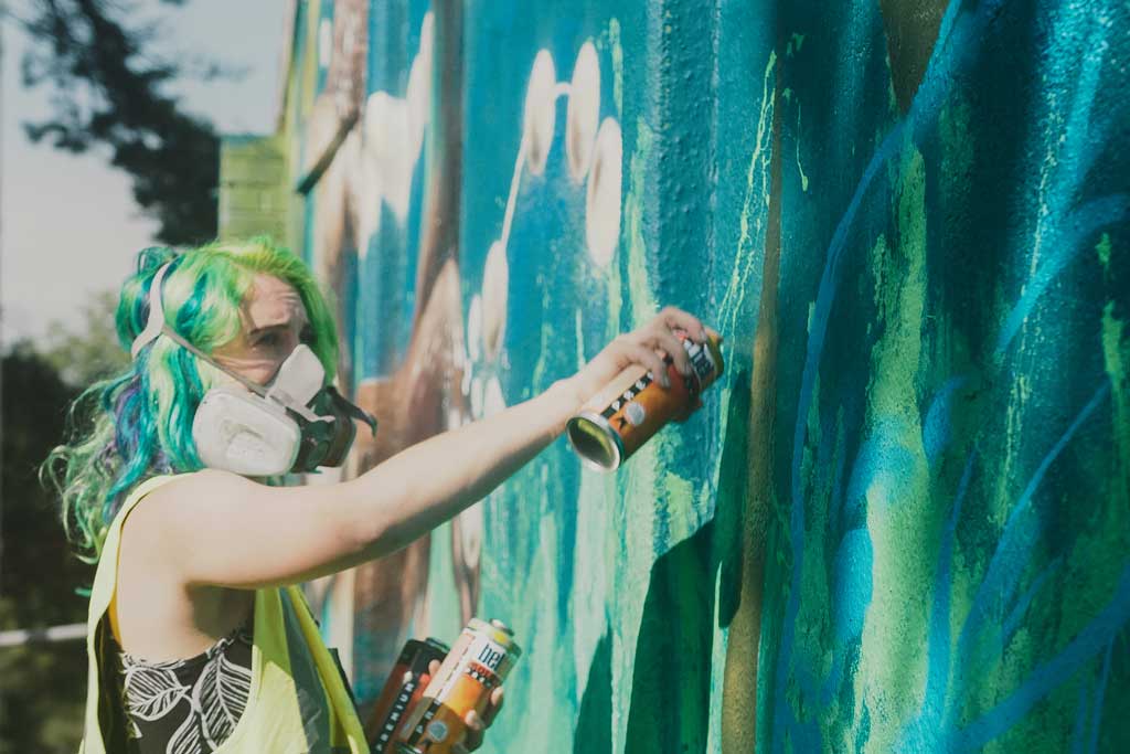 A mural being pinted