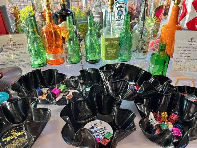 Photo of containers made from records