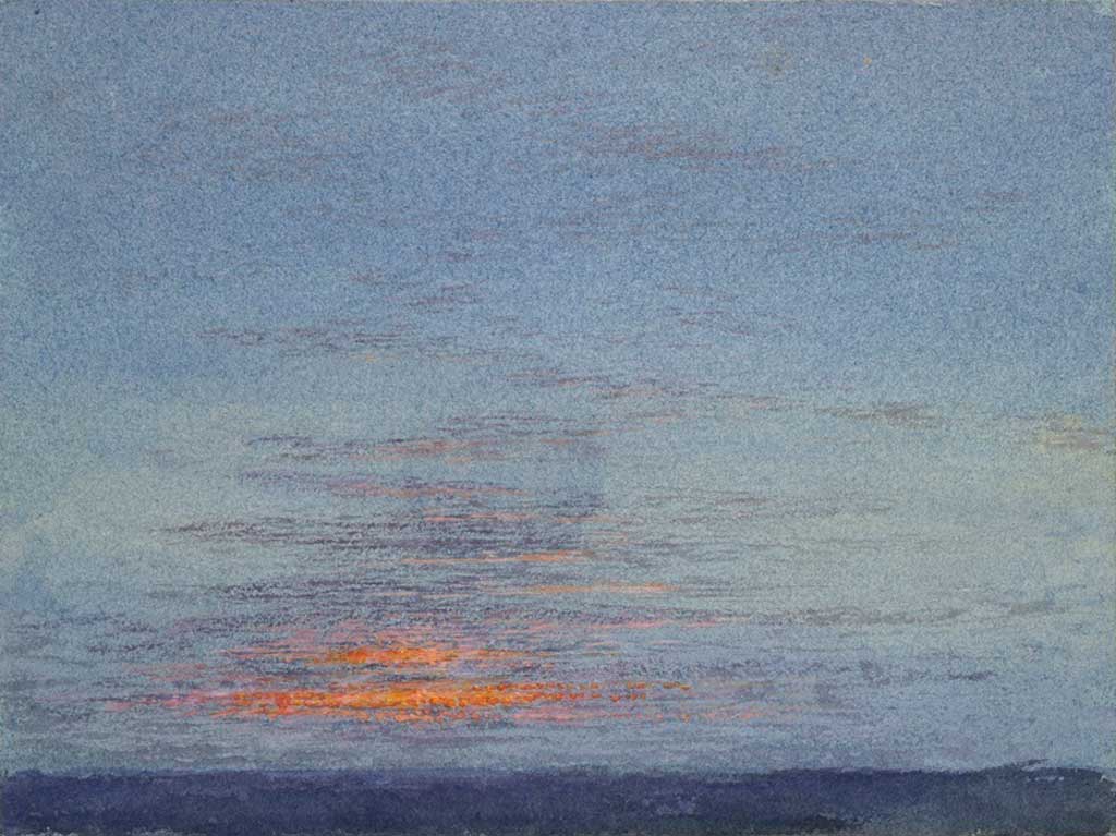 John Ruskin, Study of dawn - the first scarlet on the clouds (1868) © Ashmolean Museum, University of Oxford