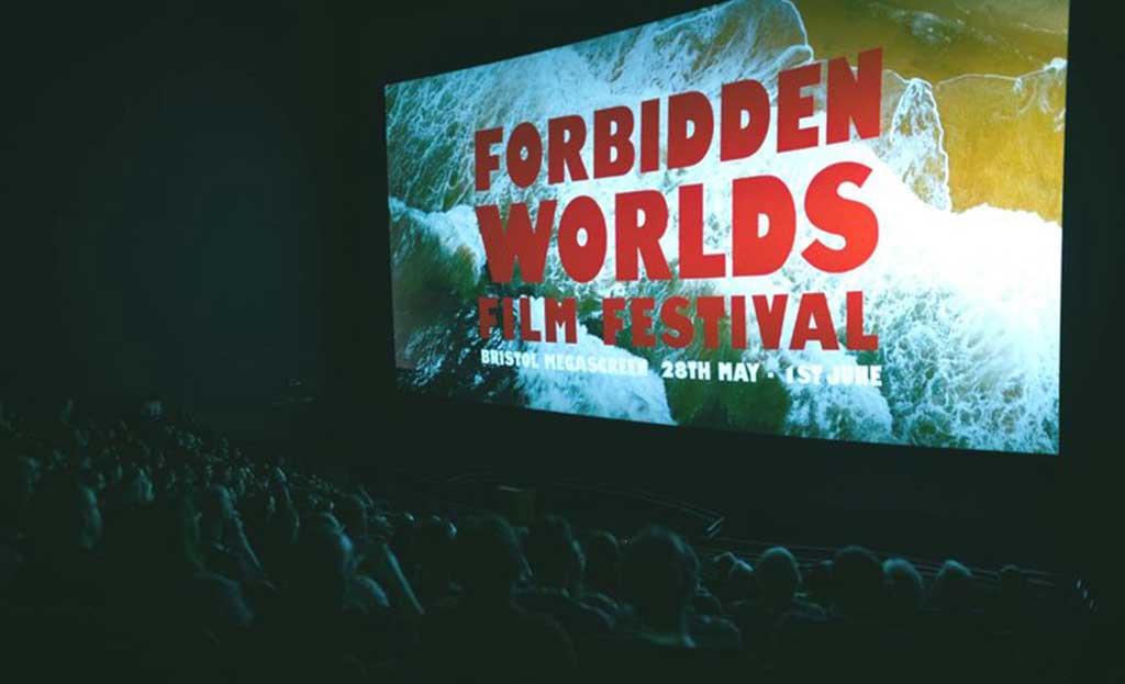 Photo of screen at Forbidden Worlds Film Festival