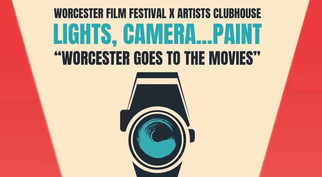 Poster for a Film-inspired art trail, Lights, Camera... Paint