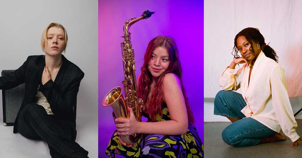 Photos of Michal Augustini, Nieca Surmieda and Ellie Koepke