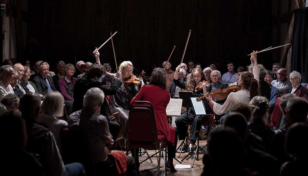 Photo of Bow players at Hellensmusic