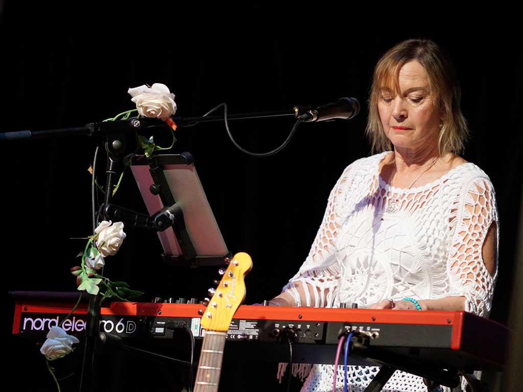 Photo of keyboard player from Julie July Band