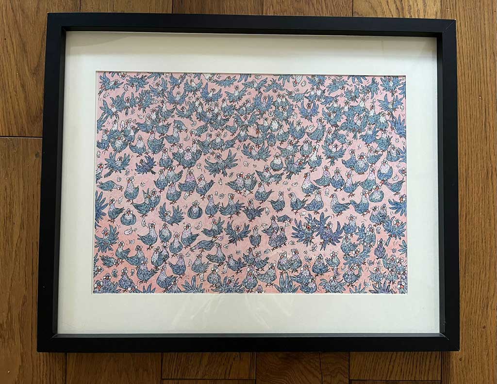 Photo of framed artwork of the big coo