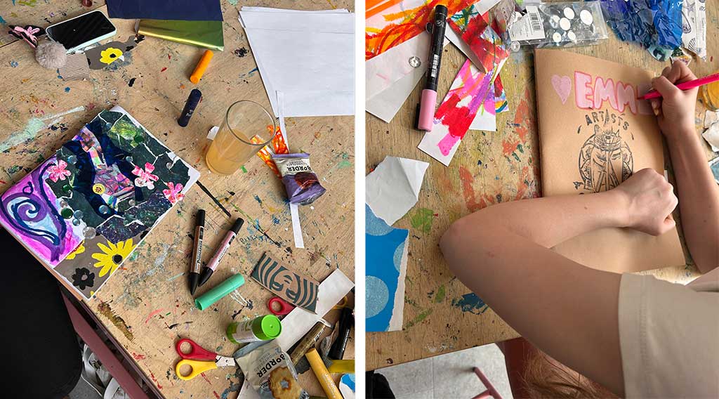 Poster for Artists Clubhouse Summer Wellbeing Workshops for teens