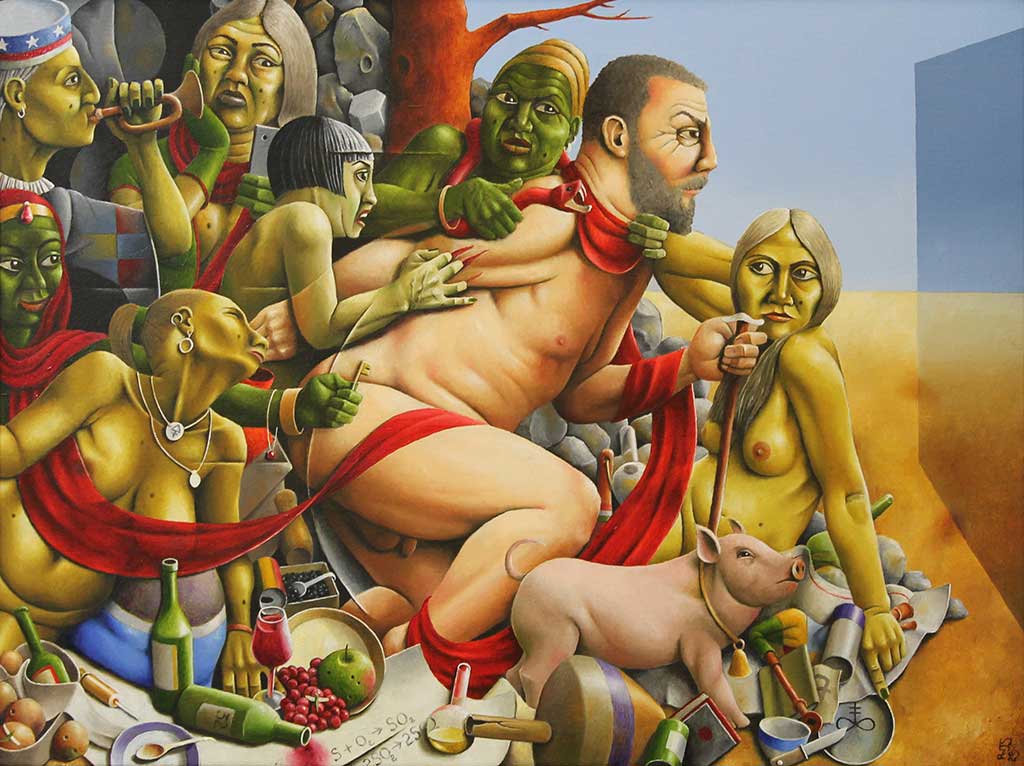 Art piece 'St Anthony and the Seven Deadly Sins' by Peter Soye