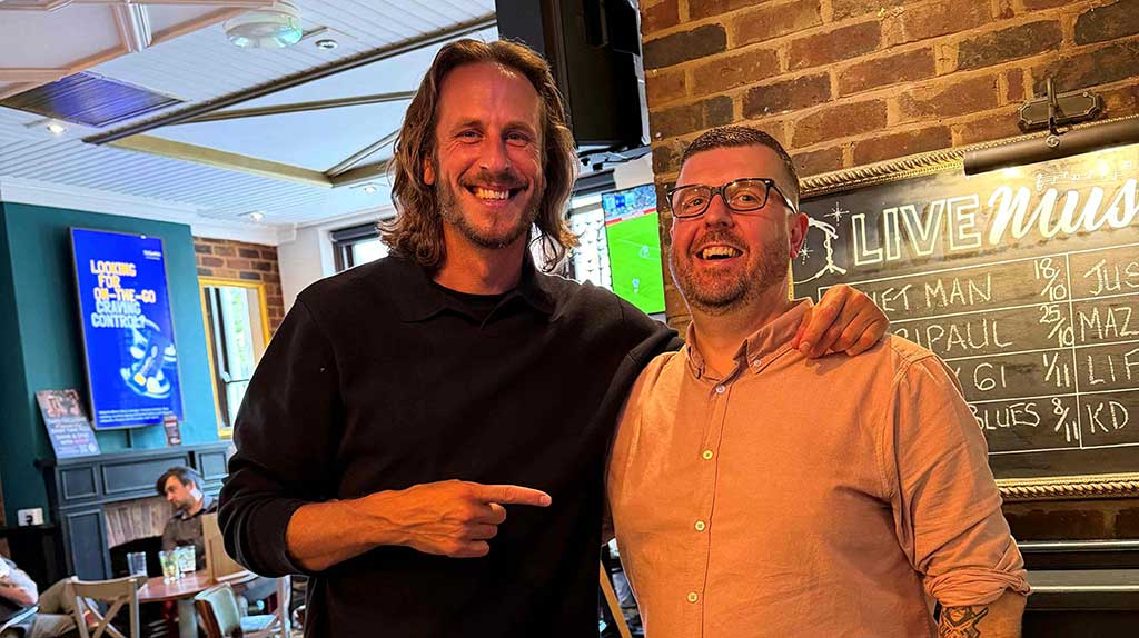 Photo of Jonas Olsson, left, with Brasshouse manager Chris Mason